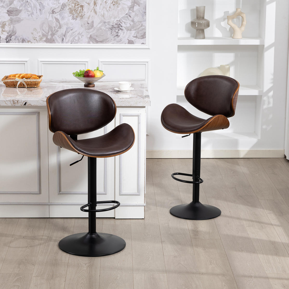BARHOCKER höhenverstellbar und 360° drehbar Braun - Braun, Kunststoff (50/93/51cm) - MIVRAY