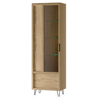 STANDVITRINE Limbo Eiche Artisan 65 / 42 / 200cm - Eiche Artisan/Braun, Holz/Metall (65/200/42cm) - Feldmann-Wohnen