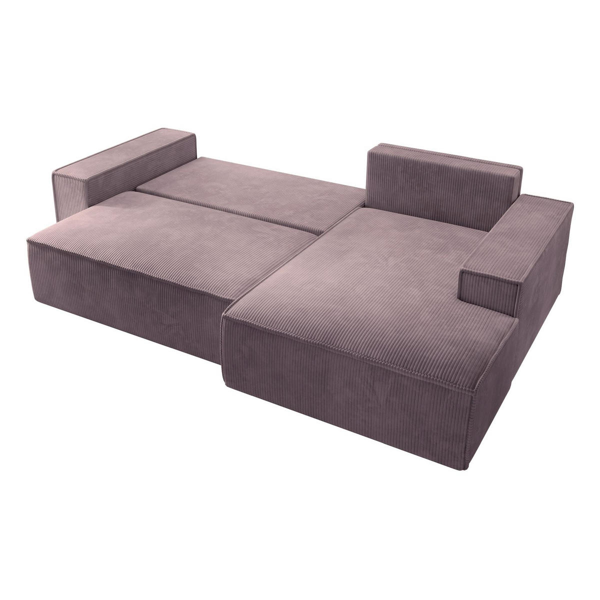 ECKSOFA Farese Rosa mit Cordbezug, rechts - Pink/Schwarz, Kunststoff/Textil (167/267cm) - Selsey