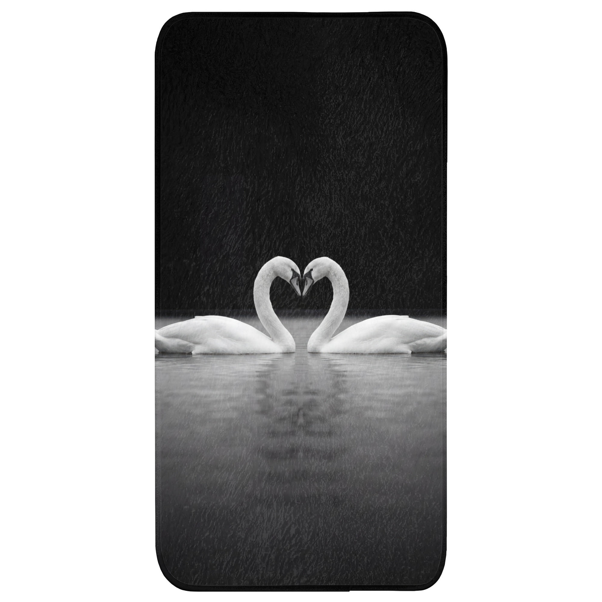 OnlyWow KOUPELNOVÁ PŘEDLOŽKA Labutě - srdce - černá - bílá 60x120 cm