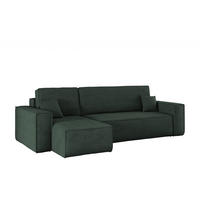 ECKSOFA Mit Schlaffunktion Und Bettkasten BEST Stoff Poso Dicker Cord Grün Links - Grün, Holz/Textil (142/244cm) - Kaiser Möbel