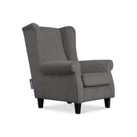 OHRENSESSEL MILES Kord-Bezug Petfriendly, grau - Grau, Holzwerkstoff/Buchenholz (82/105/97cm) - KONSIMO®