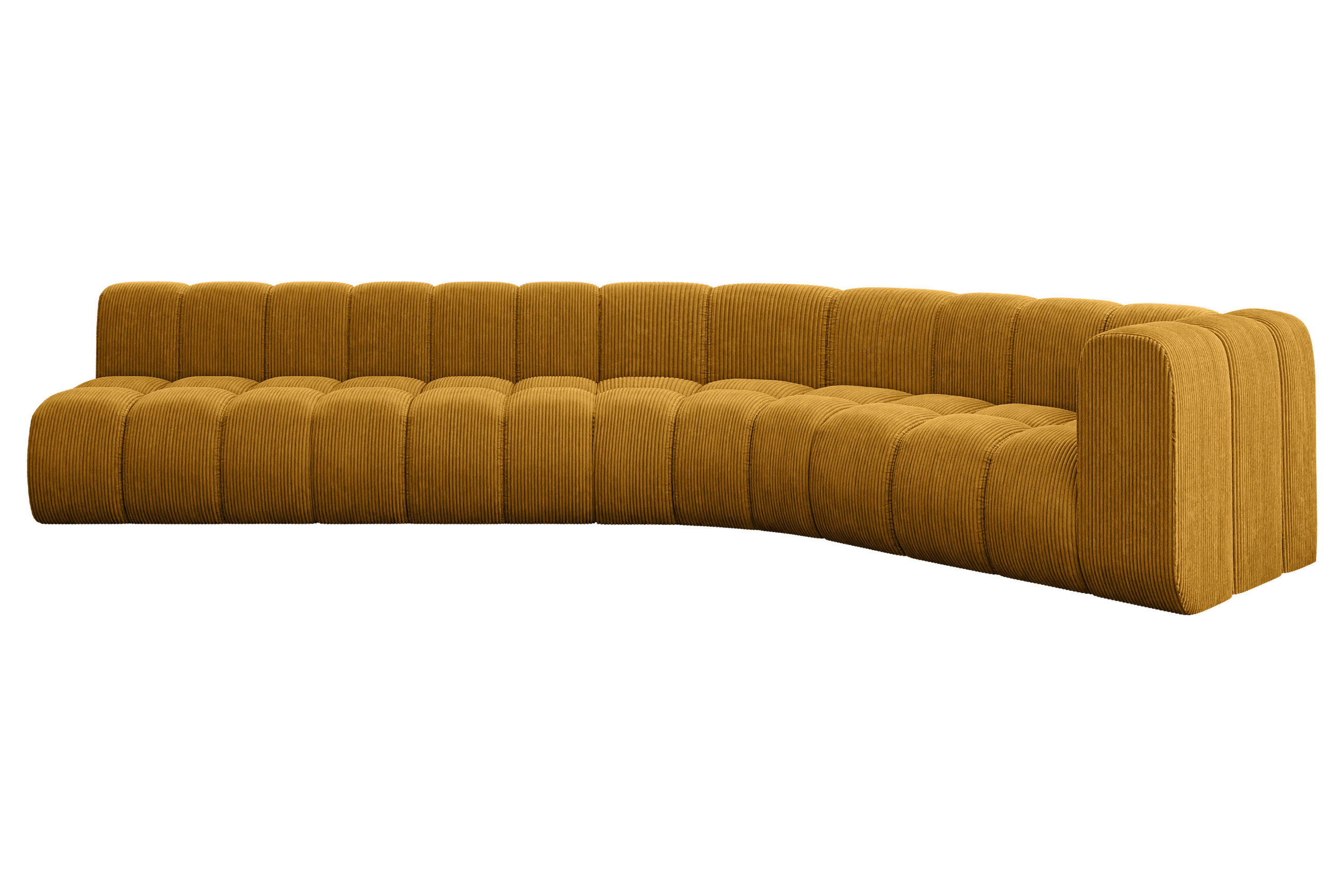 ECKSOFA modulares Sofa Karex-L2 - 399x194x70 cm Senfgelb - Currygelb, Holzwerkstoff/Textil (399/194cm) - ALTDECOR