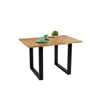 ESSTISCH DORA - Beige/Schwarz, Holz/Metall (80/120/77cm) - SAM
