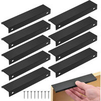 MÖBELGRIFF Schwarz 10er-Set 128 mm Aluminium - Schwarz, Metall (3.29/1.7/150cm)