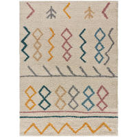 HOCHFLORTEPPICH Weiß Ulai 160/230 cm - Multicolor/Weiß, Naturmaterialien/Textil (160/230cm) - Atticgo