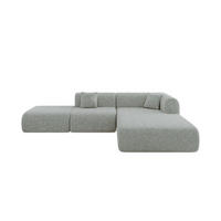 ECKSOFA Ottomane Rechts OVLY-L 289x176x71 Grün Chenille - Dunkelgrün/Schwarz, Holzwerkstoff/Kunststoff (289/176cm) - ALTDECOR