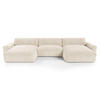 WOHNLANDSCHAFT Samt Creme 420cm - Creme, Textil (420/75/174cm) - Sia Home