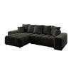 ECKSOFA Ottomane links/rechts ENIL-L 290x175x84 Schwarz Velours - Schwarz, Holzwerkstoff/Kunststoff (290/175cm) - ALTDECOR