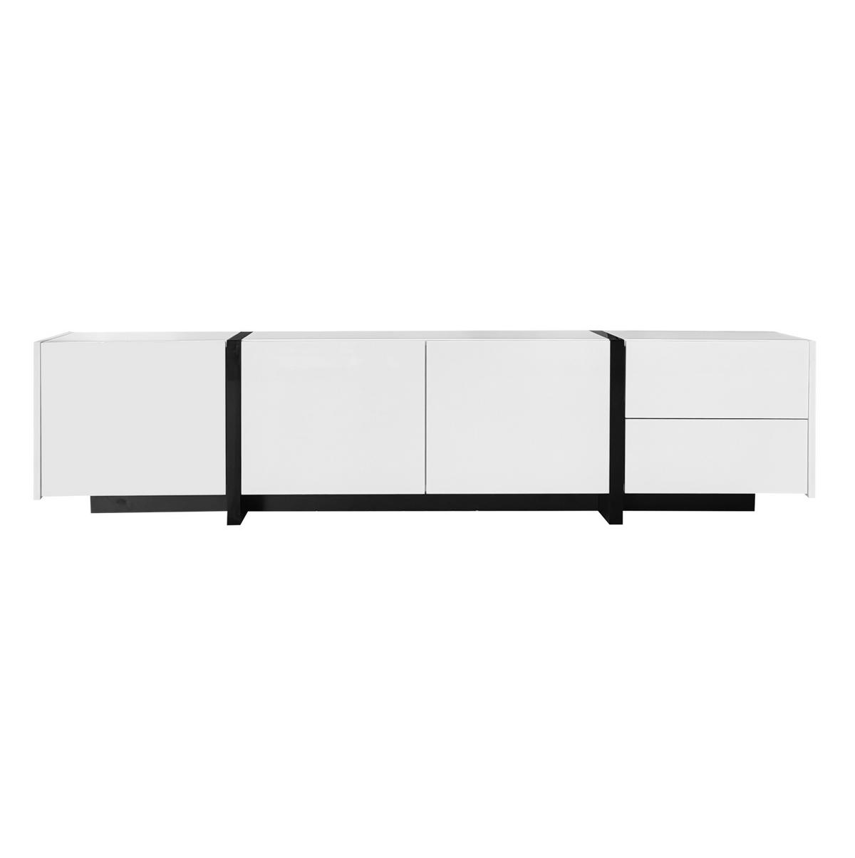 TV-ELEMENT mit 3 Türen und Schublade 170 cm Weiß/Schwarz Hochglanz - Weiß, Holzwerkstoff (30/39/170cm) - Beauniv