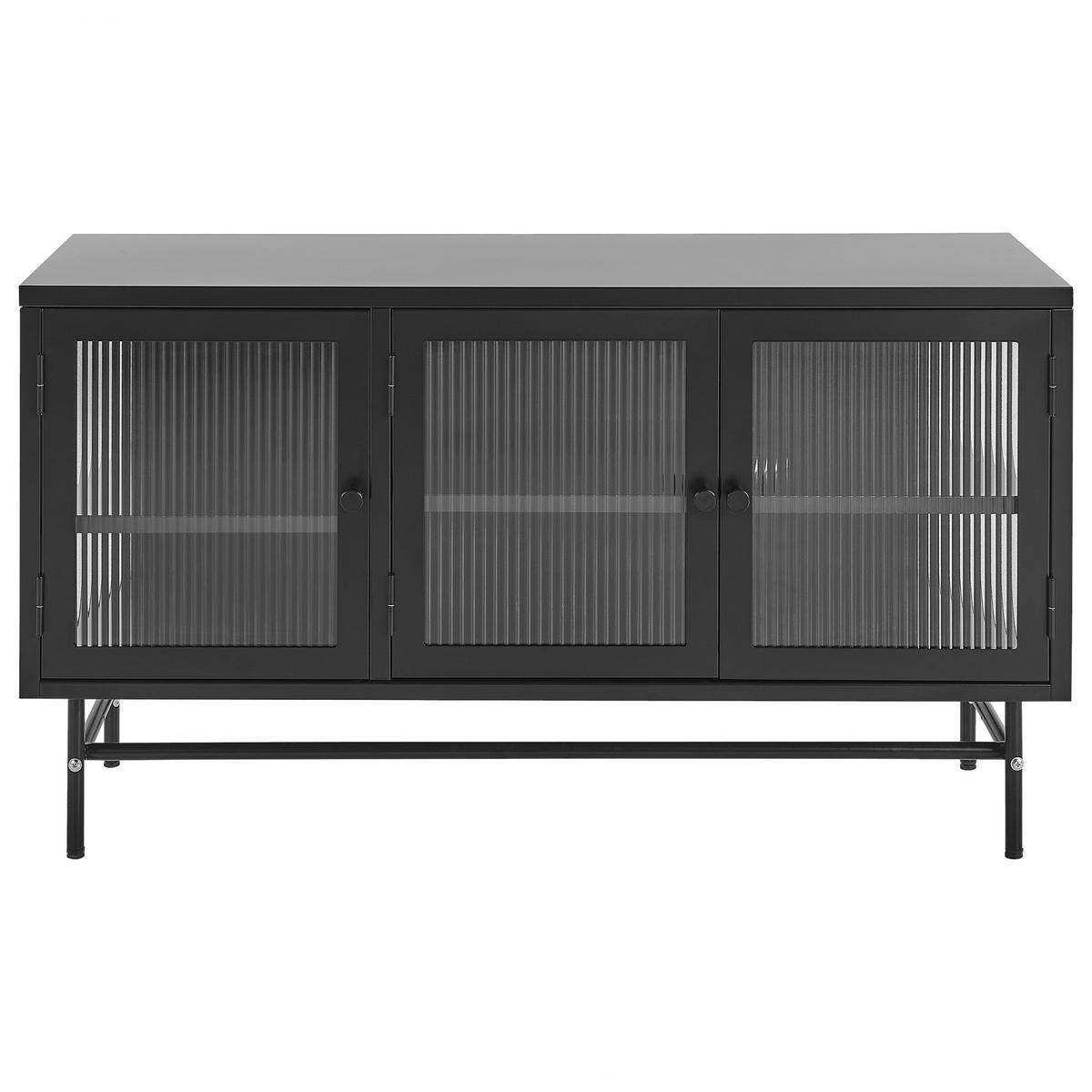 SIDEBOARD Schwarz Devon - Schwarz, Metall (115/64/35cm) - Beliani