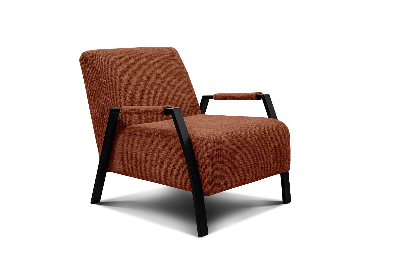 SESSEL KOBE, dunkelorange - Dunkelorange/Schwarz, Holz/Textil (72/76/90cm) - Courtois Laville