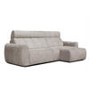 ECKSOFA KIMI 3-Sitzer, ausziehbarer Sitz, verstellbare Kopfstützen, beige - Beige/Schwarz, Holzwerkstoff/Textil (270/160cm) - Courtois Laville