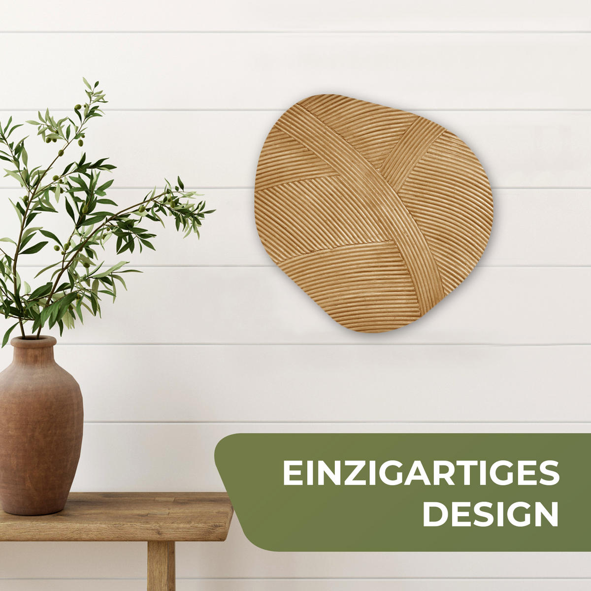 WANDBILD Struktur - Natur - Kunst - Rattan 40x40 cm - Naturfarben, Kunststoff (40/40cm) - MuchoWow