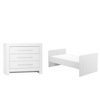 POKOJ PRO MIMINKO 2DÍLNÝ bílá - bílá, kompozitní dřevo (144.5/90/76.6cm) - Petits-meubles