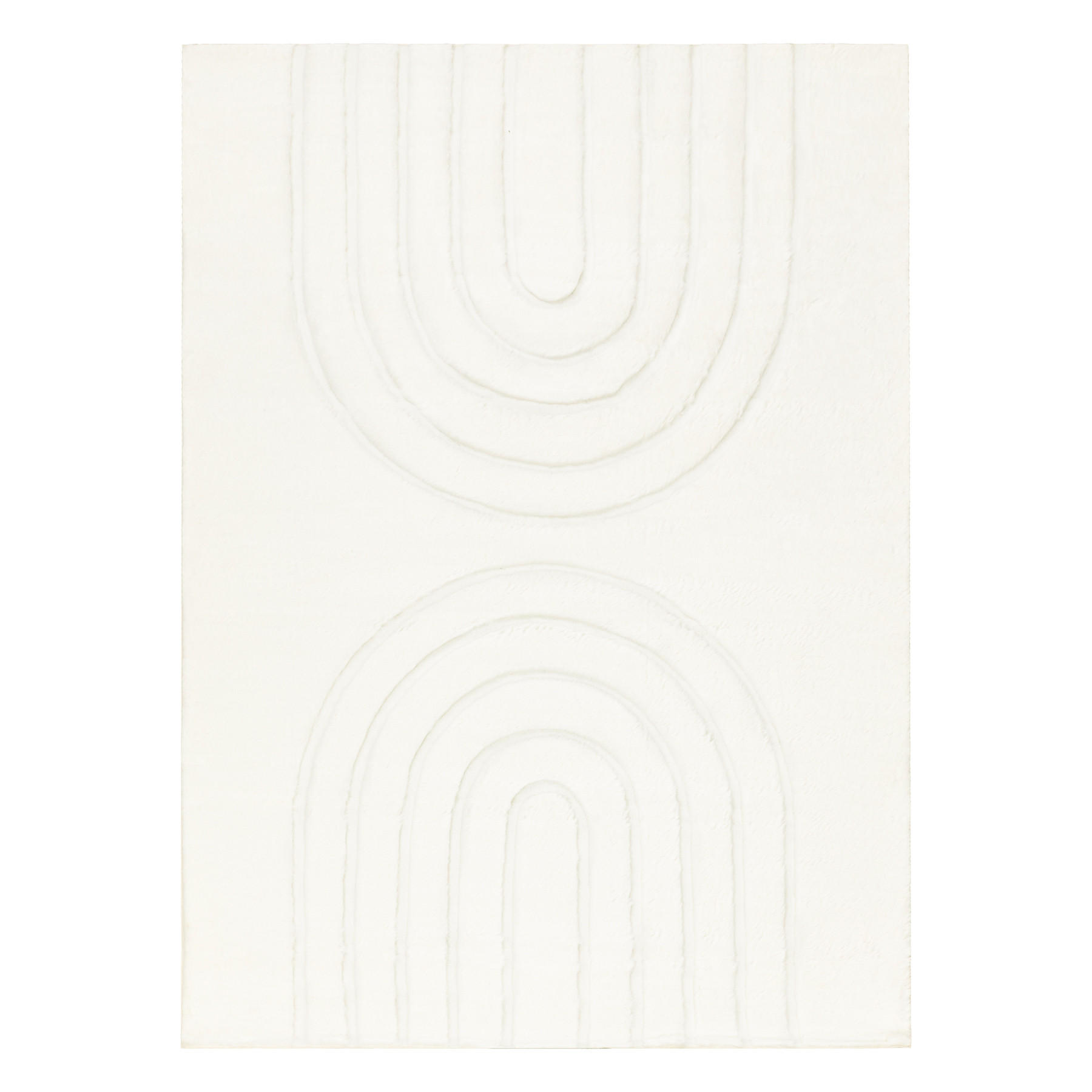 Thumbnail - rugsX Curvy, Weiß, Textil, Rechteckig, 140x190 cm, Teppiche & Böden, Teppiche