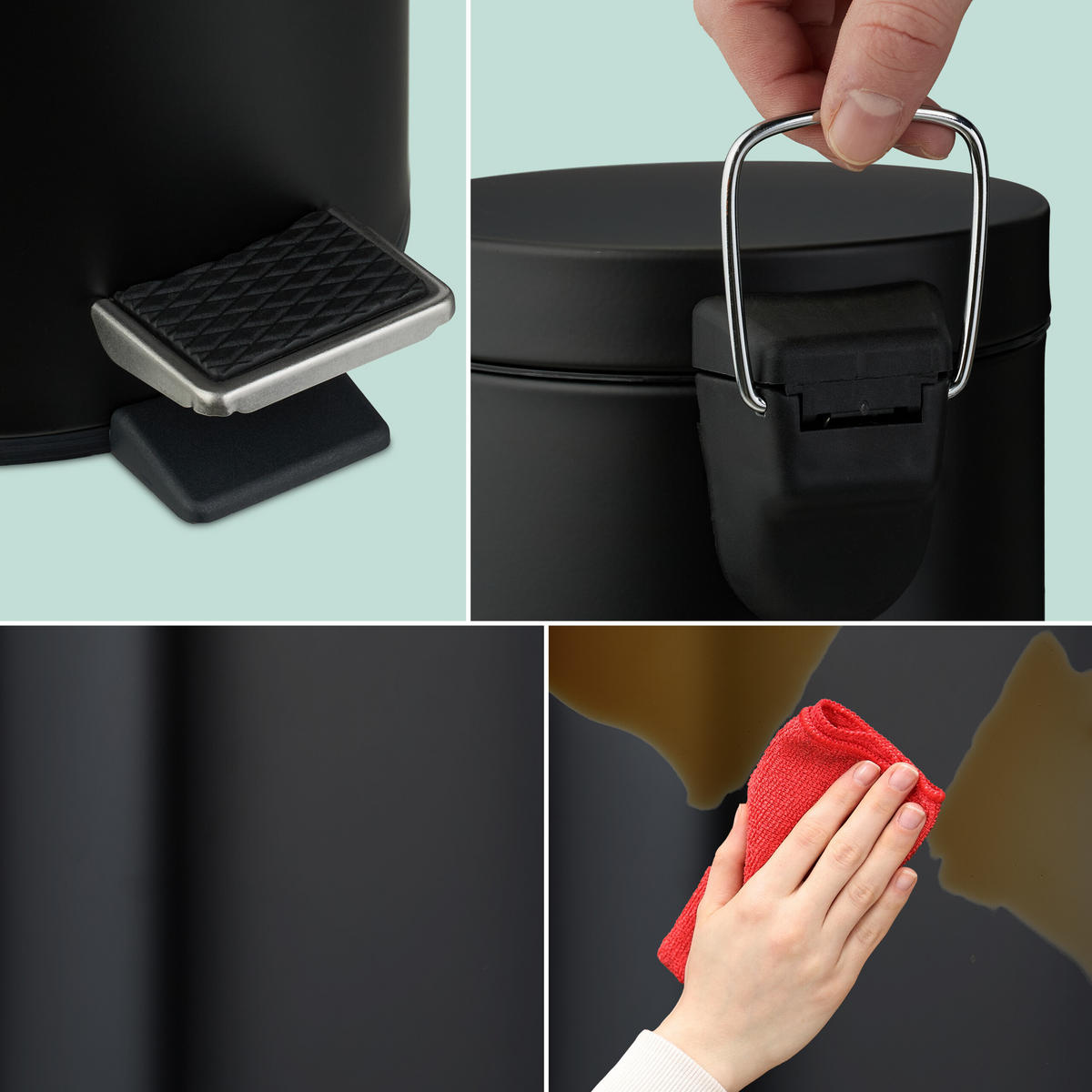 KOSMETIKEIMER - Schwarz, Kunststoff/Metall (17/25/23cm) - Relaxdays