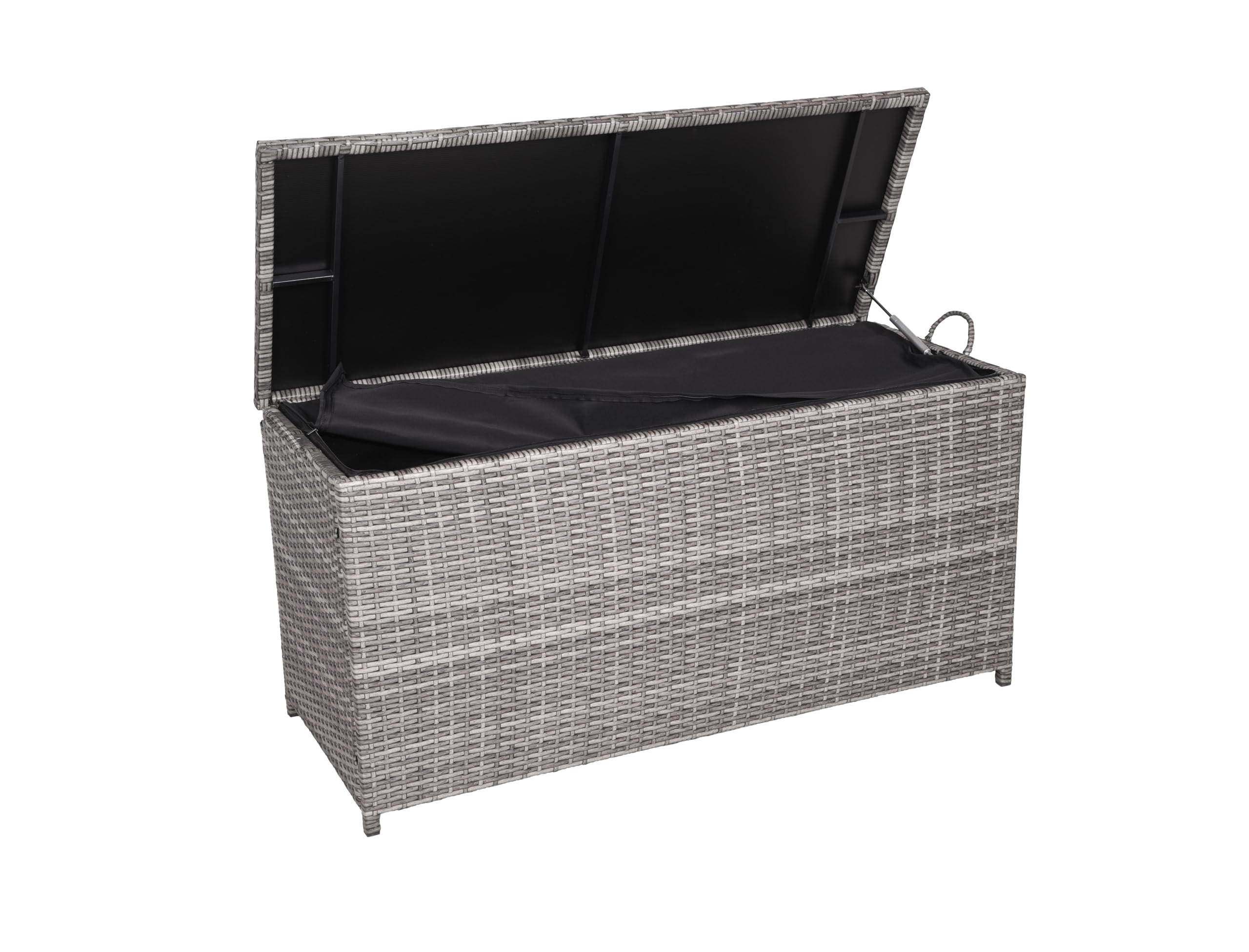 AUFLAGENBOX Vera Grau Polyester Gartenbox Kissenbox Outdoor - Grau, Kunststoff (50/60/120cm) - DELUKE