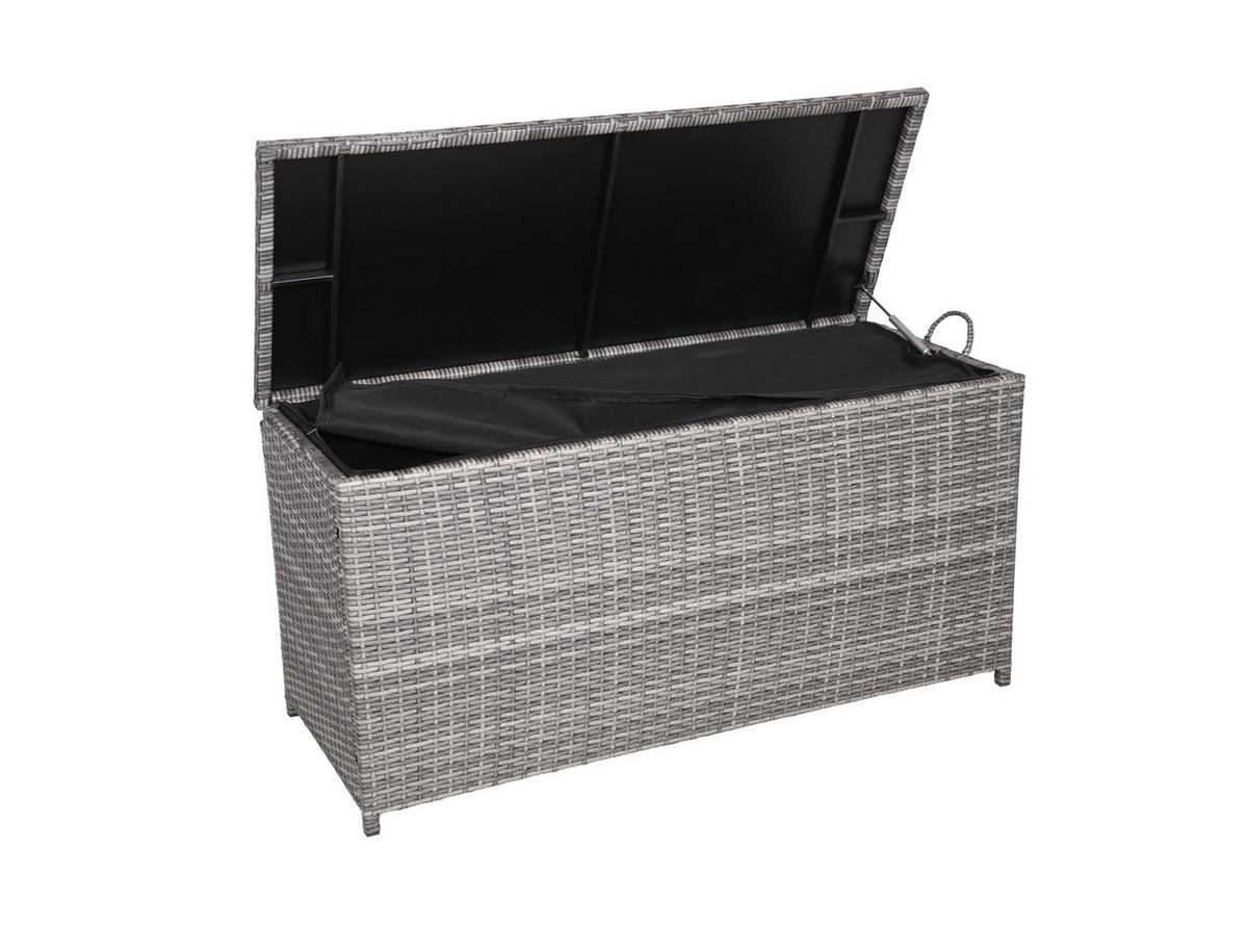 AUFLAGENBOX Vera Grau Polyester Gartenbox Kissenbox Outdoor - Grau, Kunststoff (50/60/120cm) - DELUKE