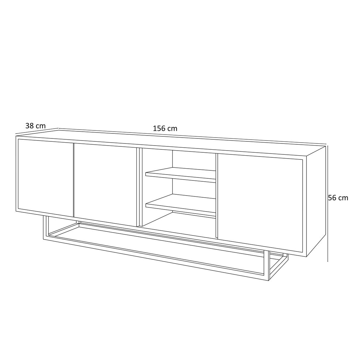 TV-ELEMENT SANAYI II mit Regalen Eiche Artisan/Weiß - Weiß, Holzwerkstoff (156/56/38cm) - Lookway