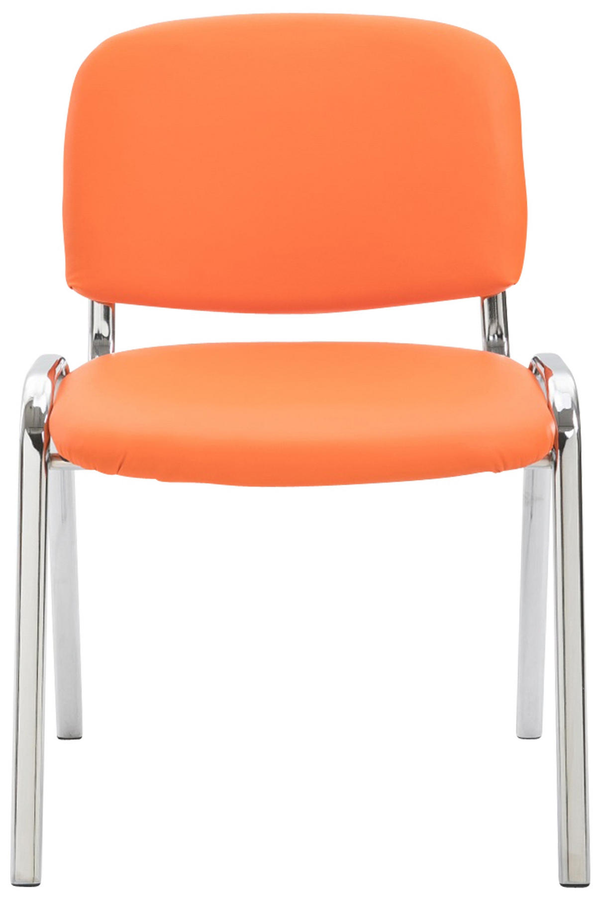 BESUCHERSTUHL Lederlook orange - Chromfarben/Orange, Textil/Metall (54/79/48cm) - CLP