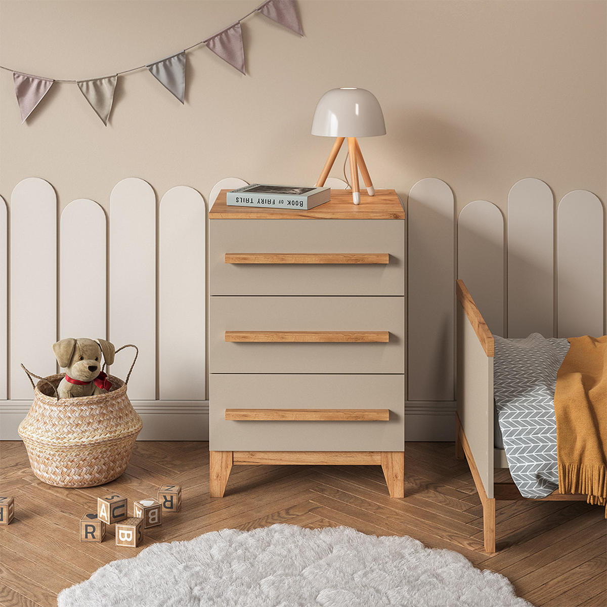 KREDENC Malia Kašmír - kašmírová, kompozitní dřevo (60/88/53.4cm) - VitaliSpa