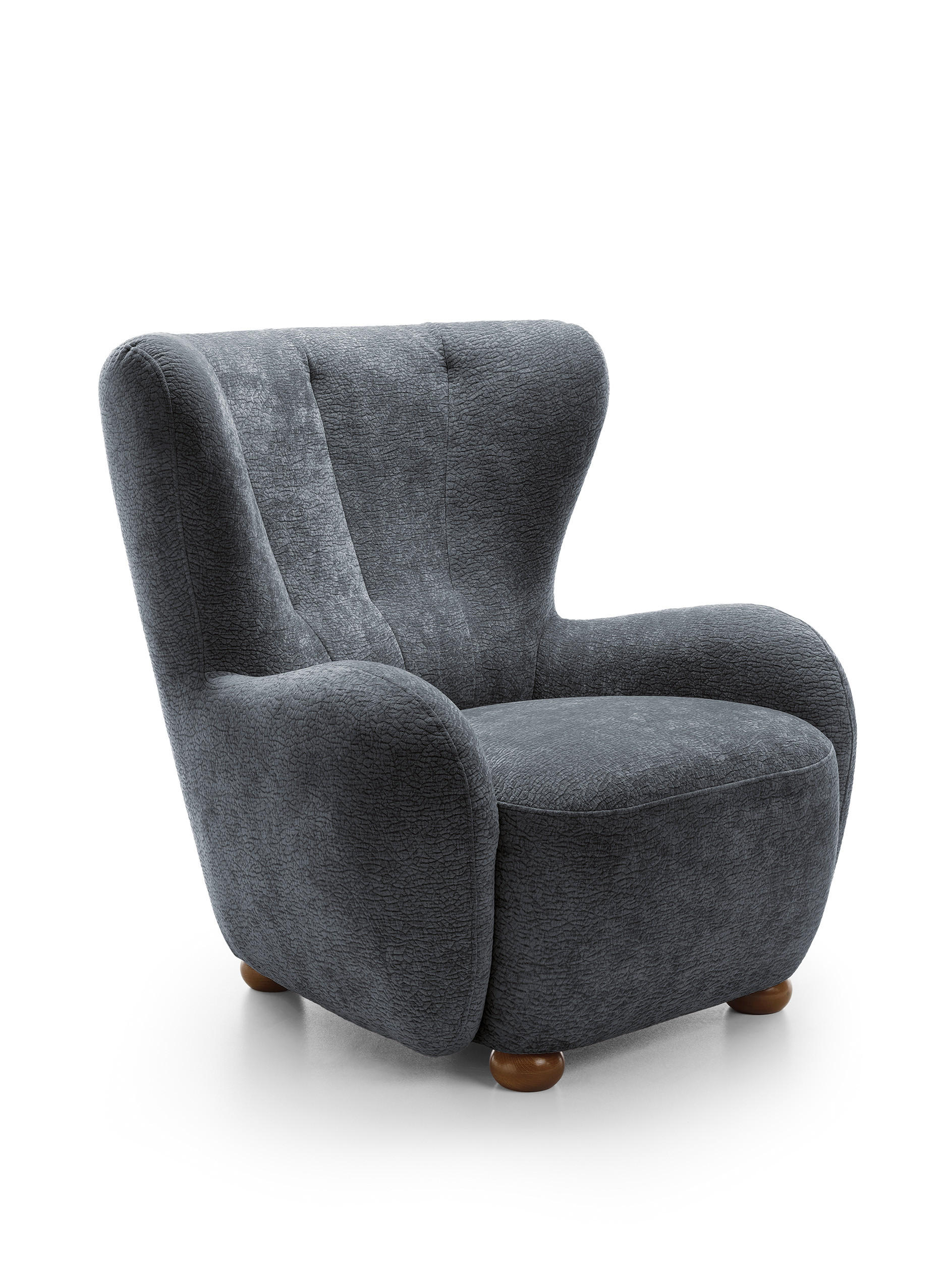 SESSEL MIST, Polstersessel Klassisch Loungesessel, Chenille-Stoff Grau - Grau, Holz/Holzwerkstoff (88/91/100cm) - MASSENO