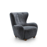 SESSEL MIST, Polstersessel Klassisch Loungesessel, Chenille-Stoff Grau - Grau, Holz/Holzwerkstoff (88/91/100cm) - MASSENO