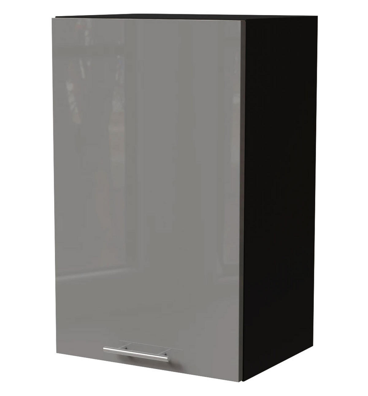 KÜCHENHÄNGESCHRANK Essen W2/45 Grau Hochglanz / Schwarz Matt 45 / 32,5 / 72cm - Schwarz/Grau, Holz/Holzwerkstoff (45/72/32.5cm) - Feldmann-Wohnen