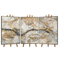 GEMÄLDE Abstrakte Muster Schattenfugenrahmen Grau 300x140 3-teilig - Grau, Holz (300/140cm) - YS-art gallery