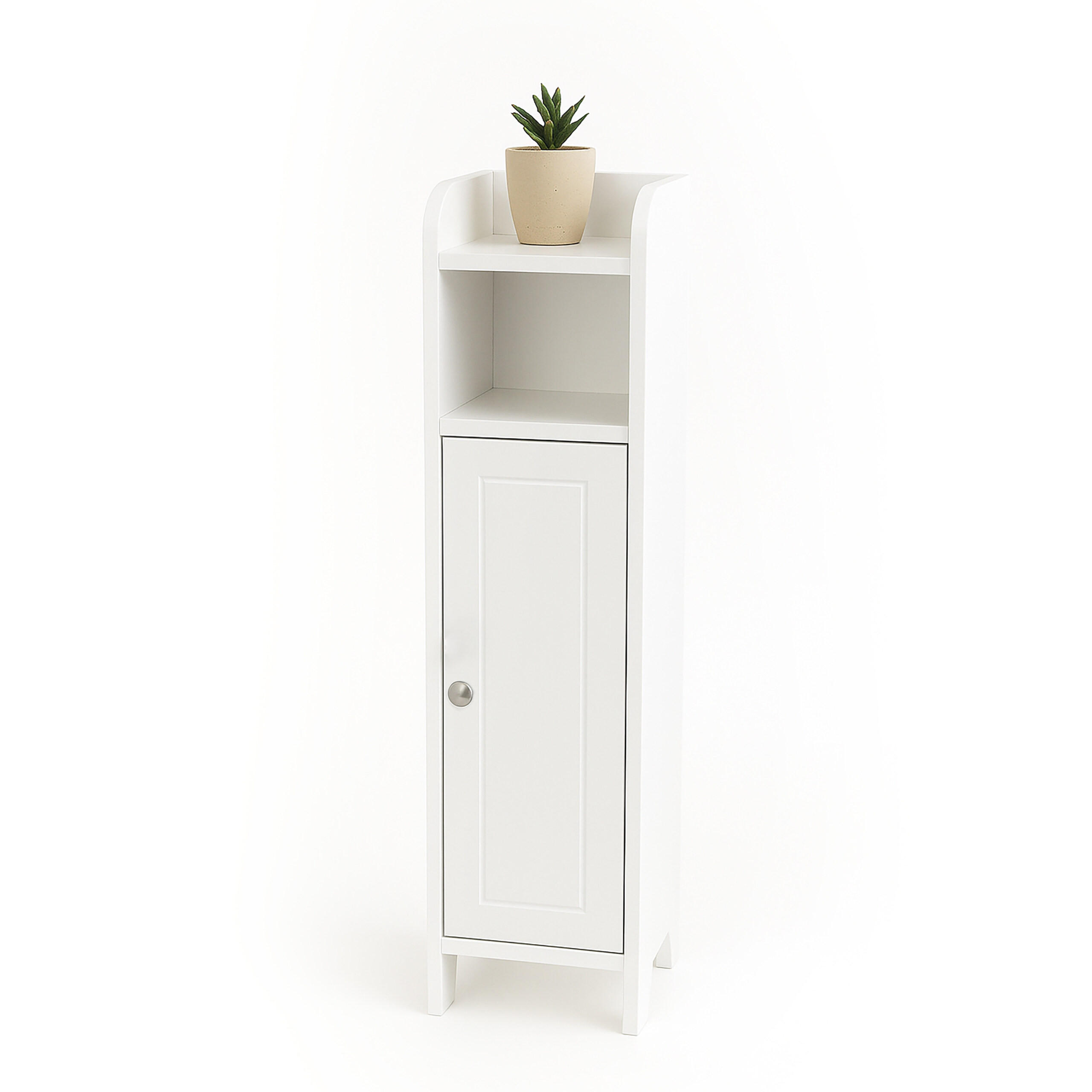 KUPAONSKI ormar - bijela/srebrne boje, drvni materijal/metal (18/80/20cm) - Relaxdays