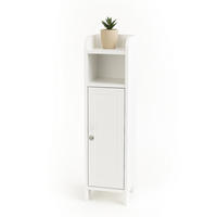 BADEZIMMERSCHRANK - Silberfarben/Weiß, Holzwerkstoff/Metall (18/80/20cm) - Relaxdays