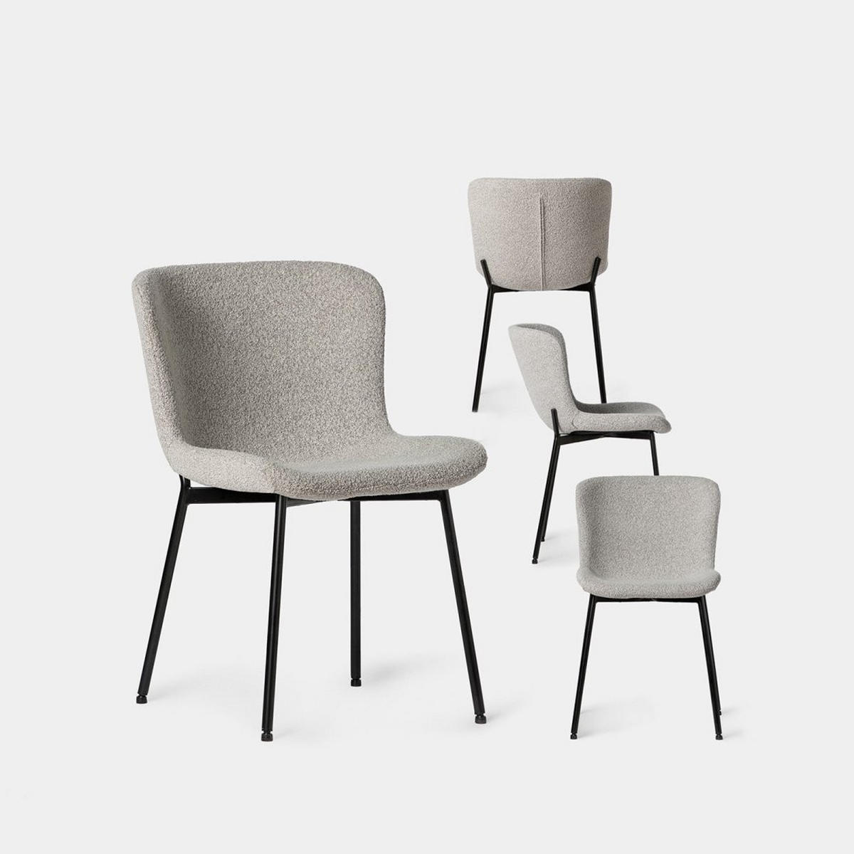 ESSZIMMERSTUHL Ari Grau 50 cm x 80 cm 4er-Set - Grau, Textil (50/80/59cm) - Klast Home