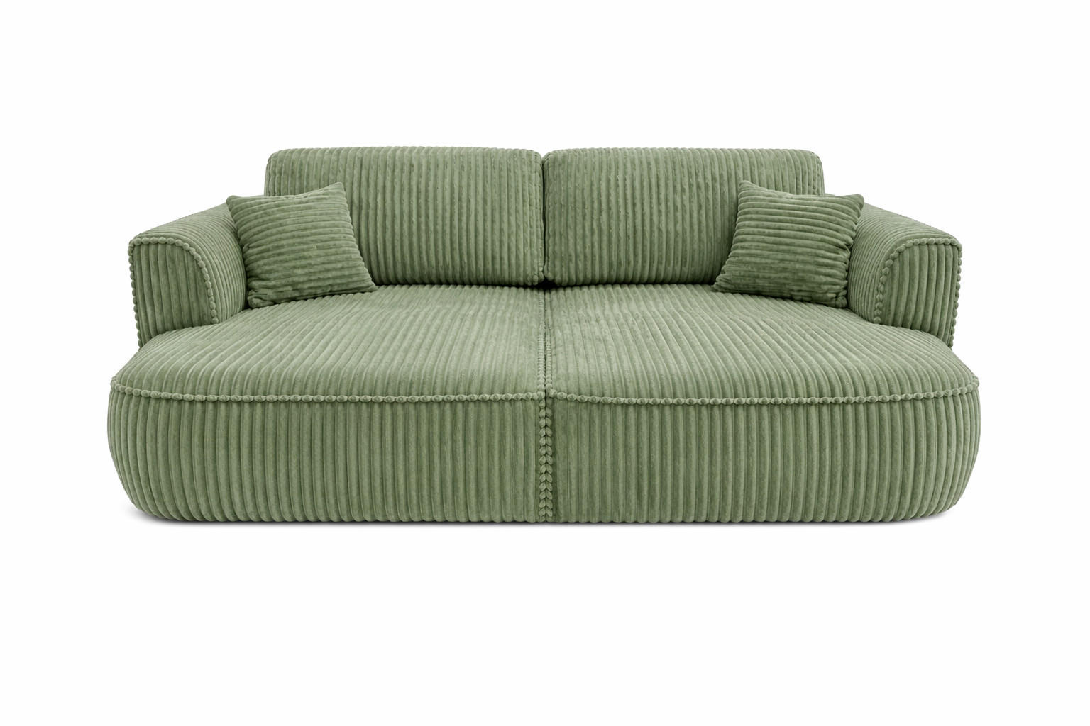 BIGSOFA COZI, Hellgrün mit Cordbezug - Hellgrün, Kunststoff/Textil (240/87/180cm) - KS Home Concept
