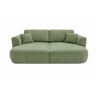 BIGSOFA COZI, Hellgrün mit Cordbezug - Hellgrün, Kunststoff/Textil (240/87/180cm) - KS Home Concept