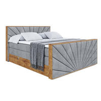 BOXSPRINGBETT mit Matratze H3|H4 und Lattenrost - LOLLI6-Z KING-180x200 - Grau Casablanca - Grau, Holzwerkstoff (180/200cm) - ALTDECOR