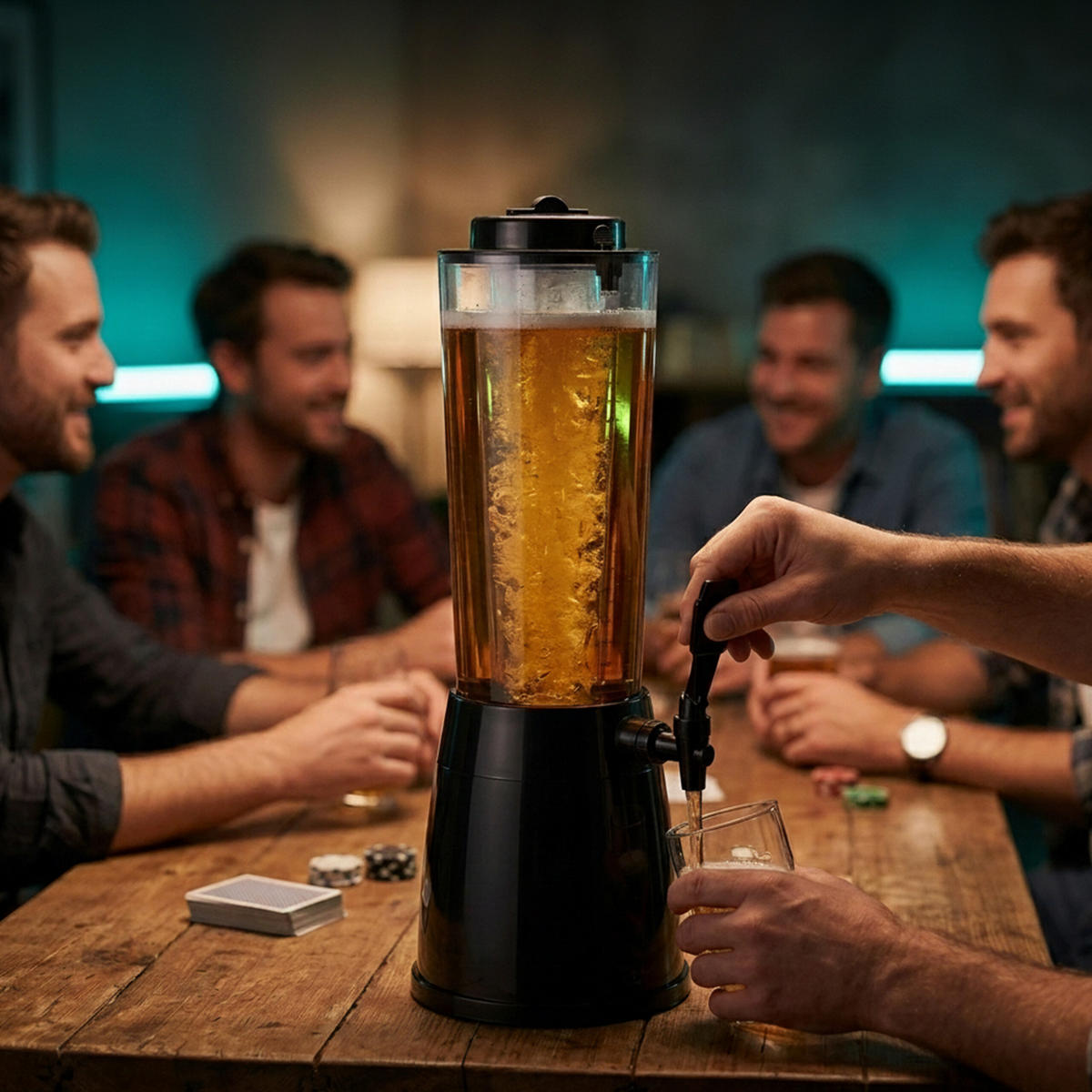 GETRÄNKESPENDER Transparent Schwarz mit Zapfhahn Eisbehälter 2,5 l - Multicolor, Kunststoff (2.5L) - Relaxdays