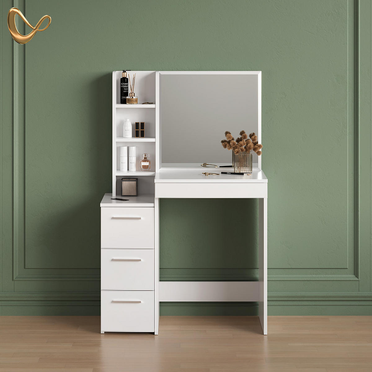 SCHMINKTISCH Ivera Weiß 79.9 cm - Weiß, Holzwerkstoff (79.9/127.4/40cm) - Livinity®