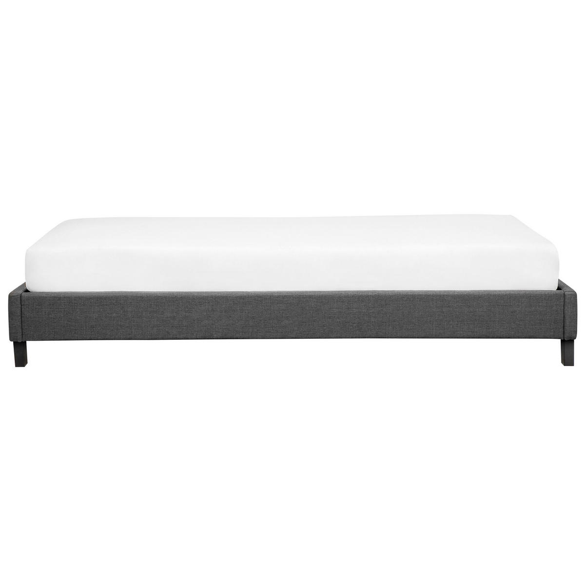 POLSTERBETT mit Lattenrost 90x200 cm Grau Roanne - Grau, Textil (90/200cm) - Beliani