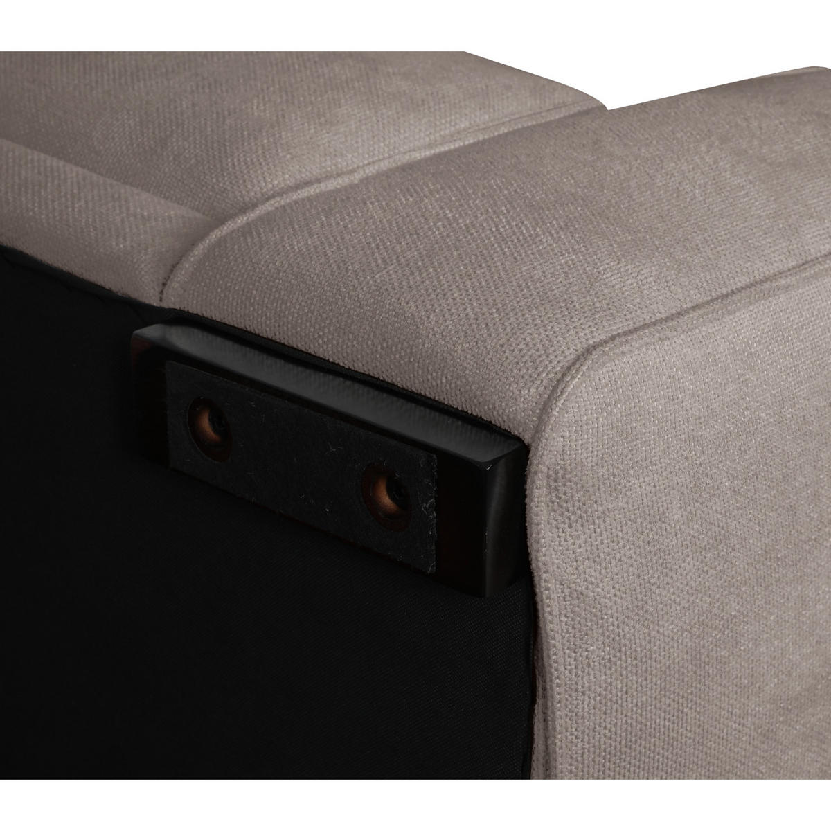 ECKSOFA Webstoff Beige - Beige/Schwarz, Holz/Textil (105/305cm) - Furnhouse