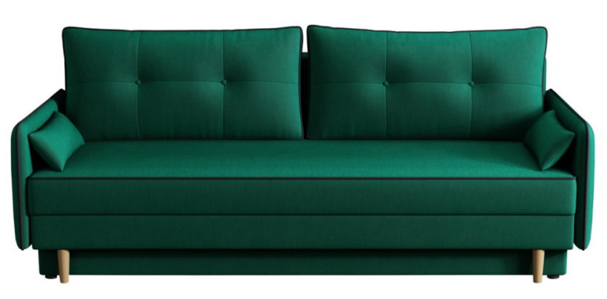 SOFA Flaschengrün ANKA Mit Dünnen Armlehnen - Grün, Textil (211/86/94cm) - Sepro Meble
