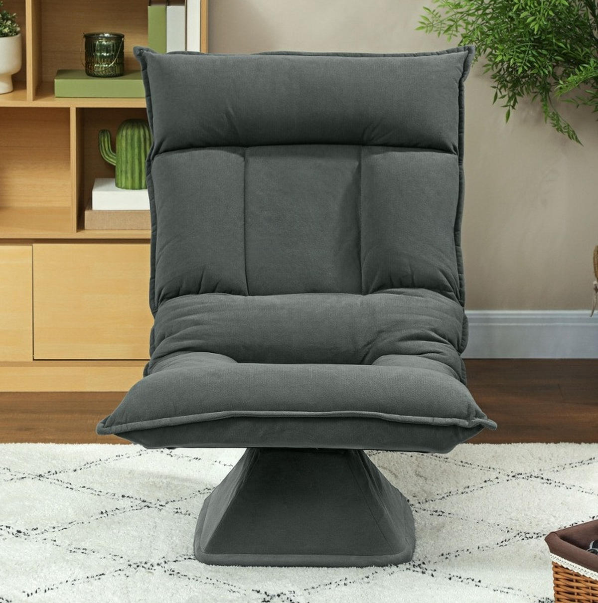 BODENSTUHL drehbar 5-fach verstellbar klappbar Polyester - Dunkelgrau, Kunststoff (62/95/70cm) - Beauniv