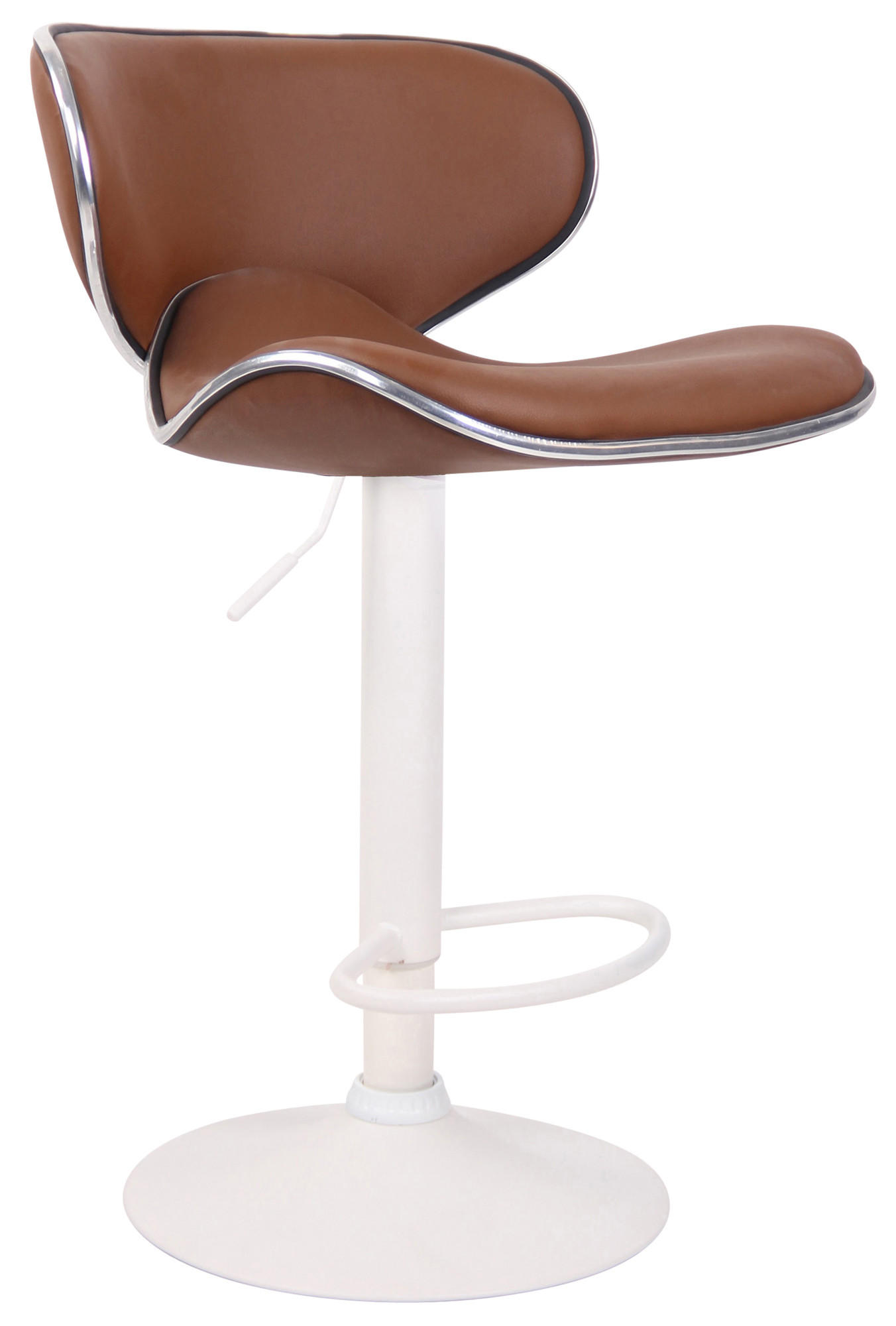 BARHOCKER Lederlook hellbraun - Hellbraun/Weiß, Textil/Metall (46/88/49cm) - CLP