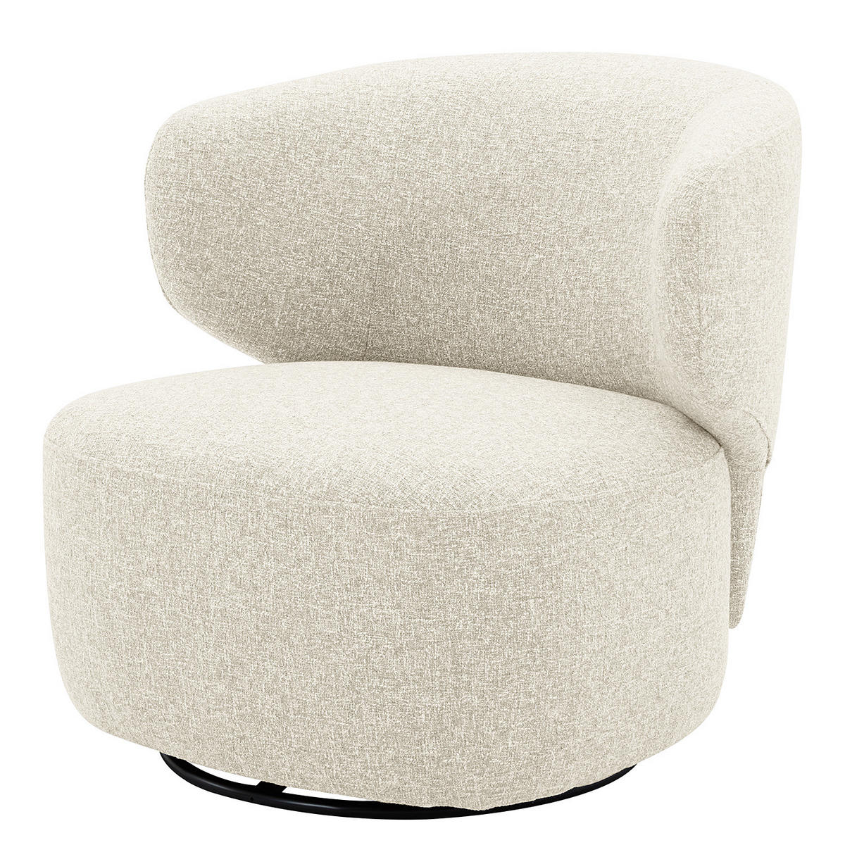 DREHSESSEL - Beige/Schwarz, Textil/Metall (80/81/76cm) - home24