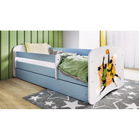 KINDERBETT Basketball 80x160 cm mit Matratze, Schublade, Rausfallschutz & Lattenrost, Blau - Blau, Holzwerkstoff (80/160cm) - RAUMHIRSCH FURNITURE