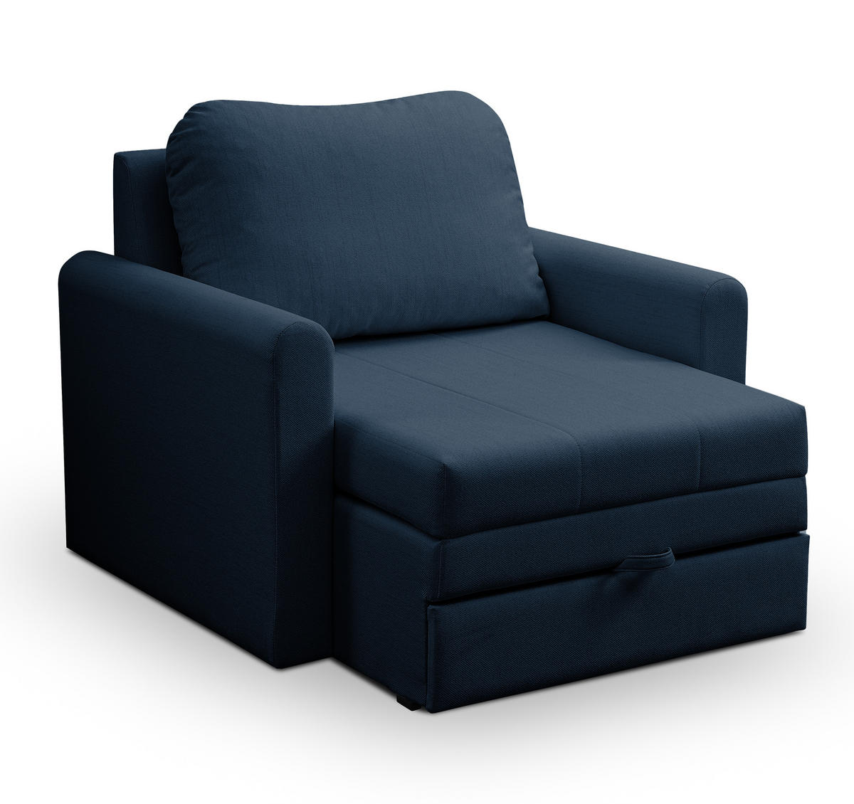 SCHLAFSESSEL Dejano Dunkelblau 75x196 cm - Schwarz/Dunkelblau, Holz/Textil (103/90/115cm) - Selsey