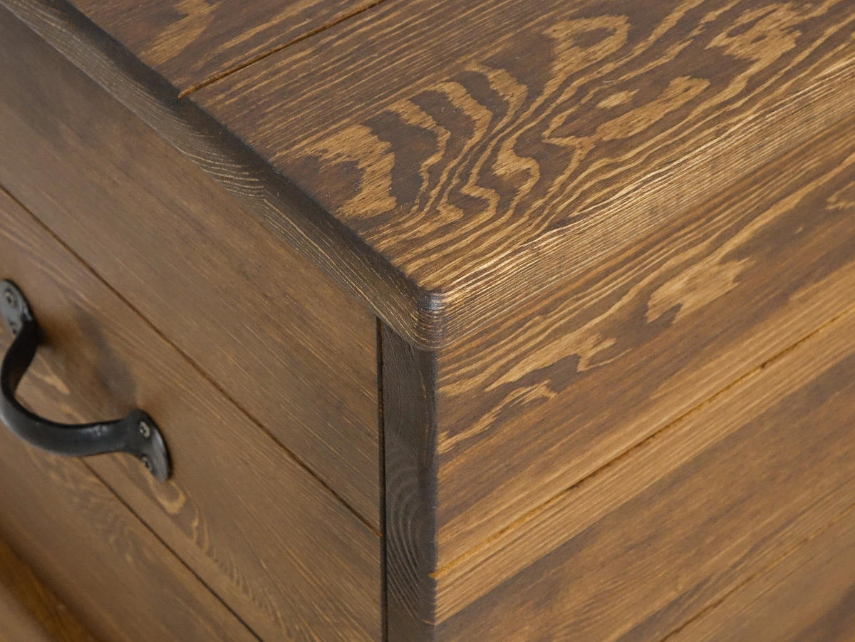 TRUHENBANK aus Massivholz Rustyk - Dunkelbraun/Schwarz, Holz (95/51/49cm) - Seart