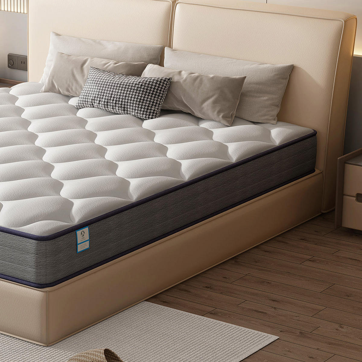 MEMORY-SCHAUM-MATRATZE 90/190 cm, Höhe ca.: 20 cm, Formschaum und Federn - Multicolor, Metall (90/190cm) - TEENO