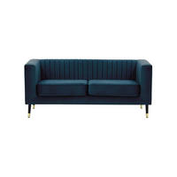 ZWEISITZER-SOFA Slender-Velluto 11 - Dunkelblau, Holz/Textil (170/71/83cm) - SLF24