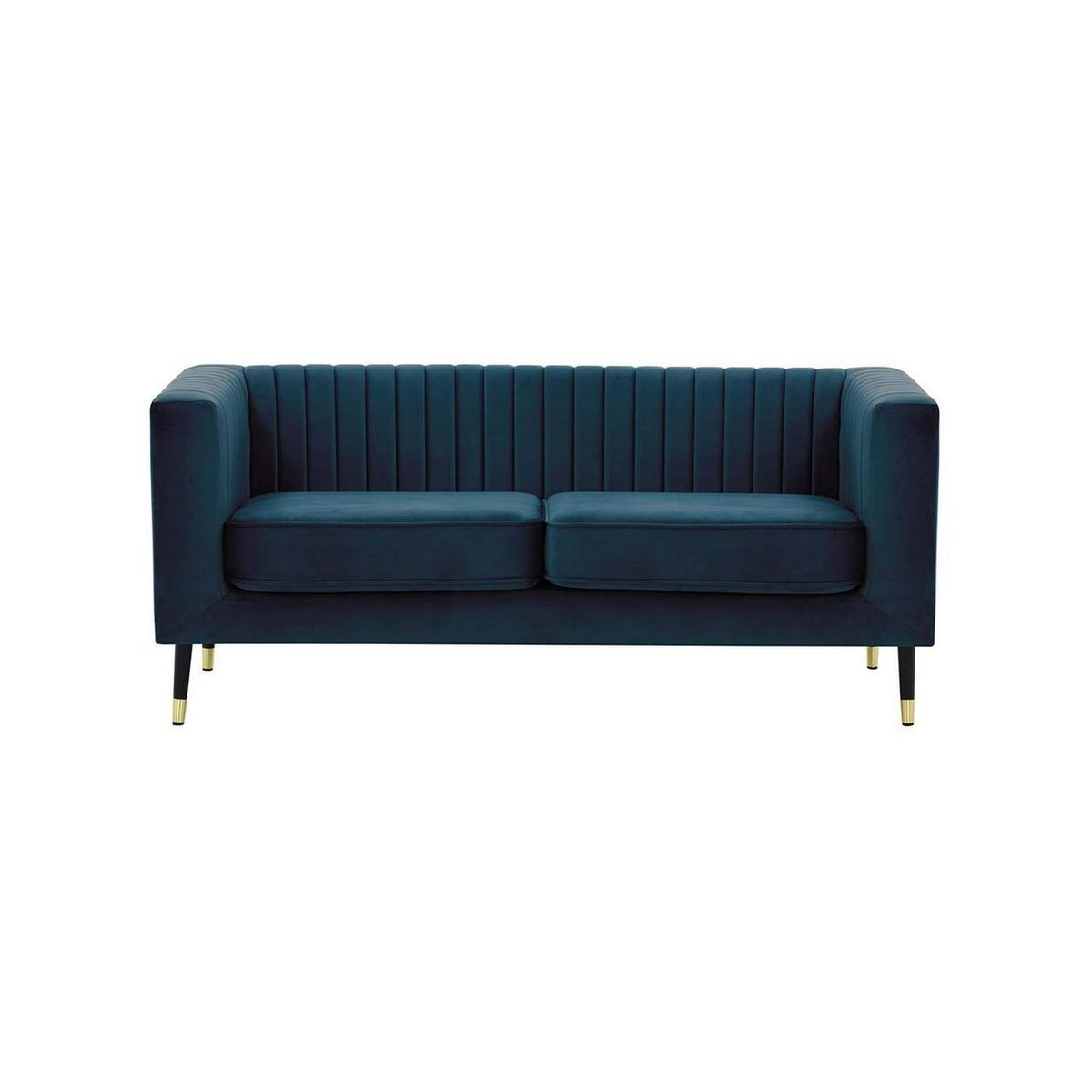 ZWEISITZER-SOFA Slender-Velluto 11 - Dunkelblau, Holz/Textil (170/71/83cm) - SLF24